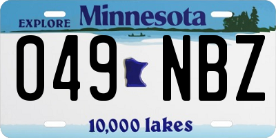 MN license plate 049NBZ