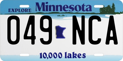 MN license plate 049NCA