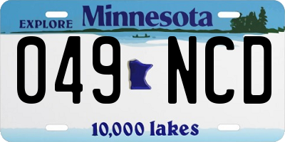 MN license plate 049NCD