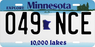 MN license plate 049NCE