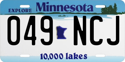 MN license plate 049NCJ