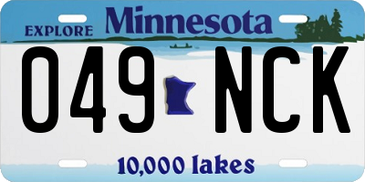 MN license plate 049NCK
