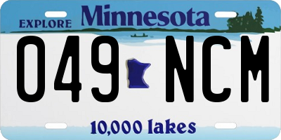MN license plate 049NCM