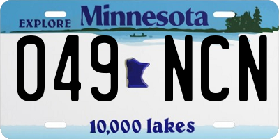 MN license plate 049NCN