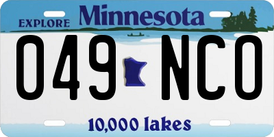 MN license plate 049NCO
