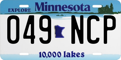MN license plate 049NCP