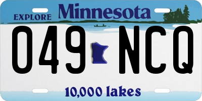 MN license plate 049NCQ