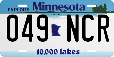 MN license plate 049NCR