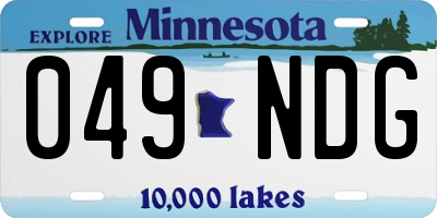 MN license plate 049NDG