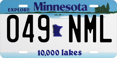 MN license plate 049NML