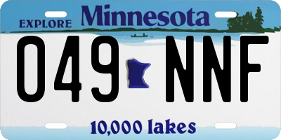 MN license plate 049NNF