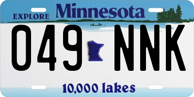 MN license plate 049NNK