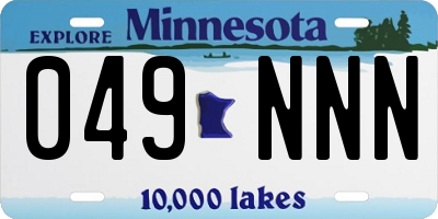 MN license plate 049NNN