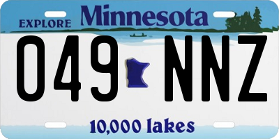 MN license plate 049NNZ