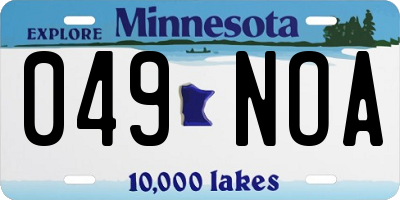 MN license plate 049NOA