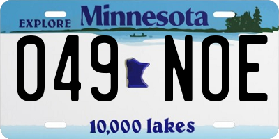 MN license plate 049NOE