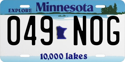 MN license plate 049NOG