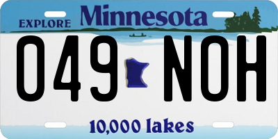 MN license plate 049NOH
