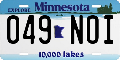 MN license plate 049NOI