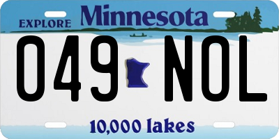 MN license plate 049NOL