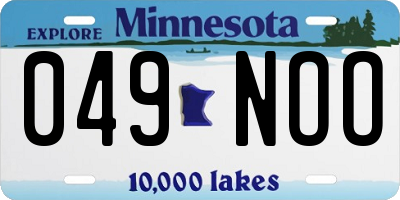 MN license plate 049NOO