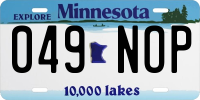 MN license plate 049NOP