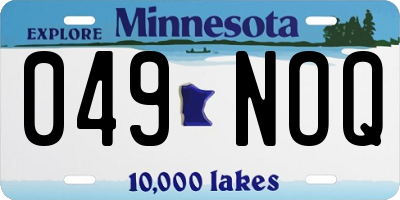 MN license plate 049NOQ