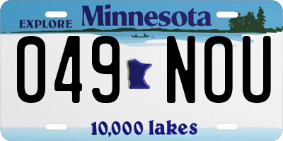 MN license plate 049NOU