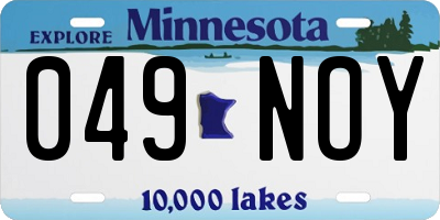 MN license plate 049NOY