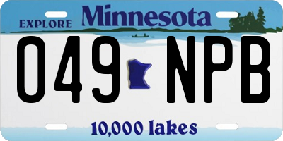 MN license plate 049NPB