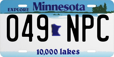 MN license plate 049NPC