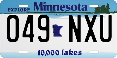 MN license plate 049NXU