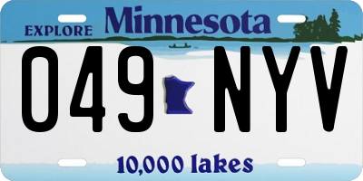 MN license plate 049NYV