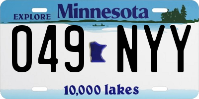 MN license plate 049NYY