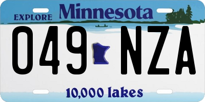 MN license plate 049NZA