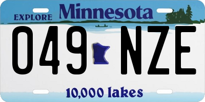 MN license plate 049NZE