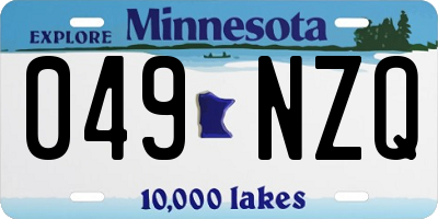 MN license plate 049NZQ