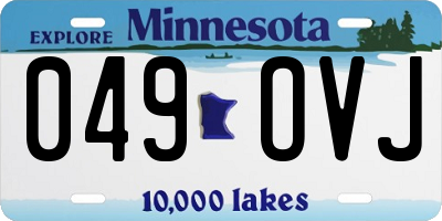 MN license plate 049OVJ