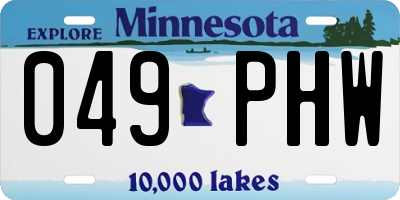 MN license plate 049PHW