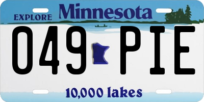 MN license plate 049PIE