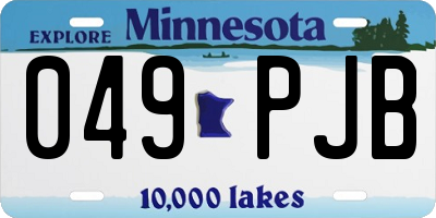 MN license plate 049PJB