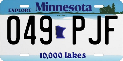 MN license plate 049PJF