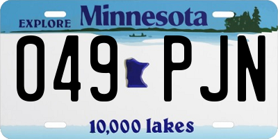 MN license plate 049PJN