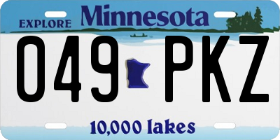 MN license plate 049PKZ