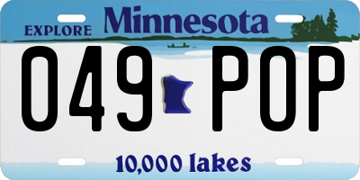 MN license plate 049POP