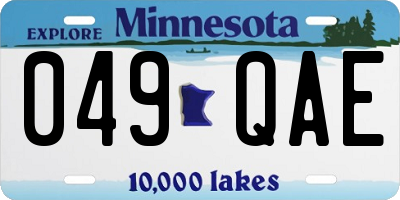 MN license plate 049QAE