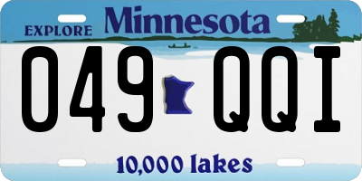 MN license plate 049QQI