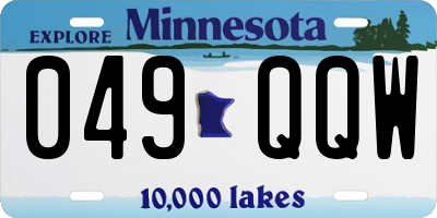 MN license plate 049QQW