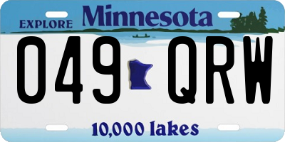 MN license plate 049QRW
