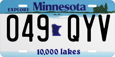MN license plate 049QYV